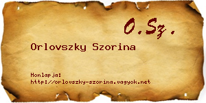 Orlovszky Szorina névjegykártya